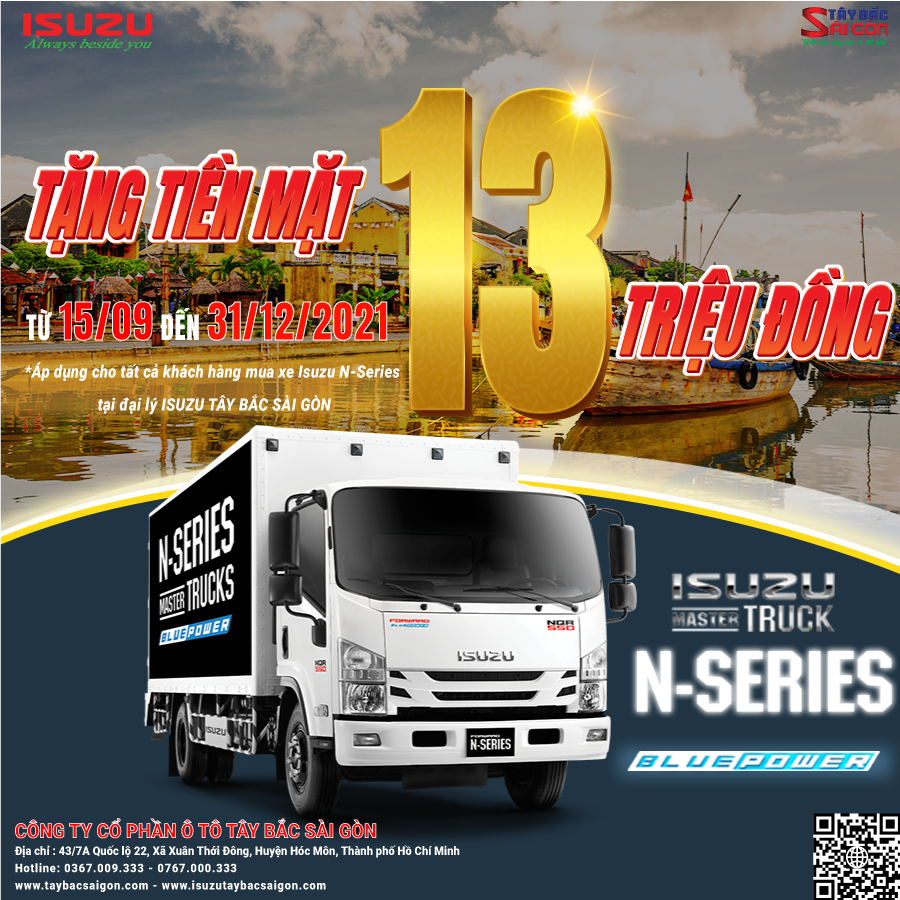 Tặng tiền mặt 13 triệu