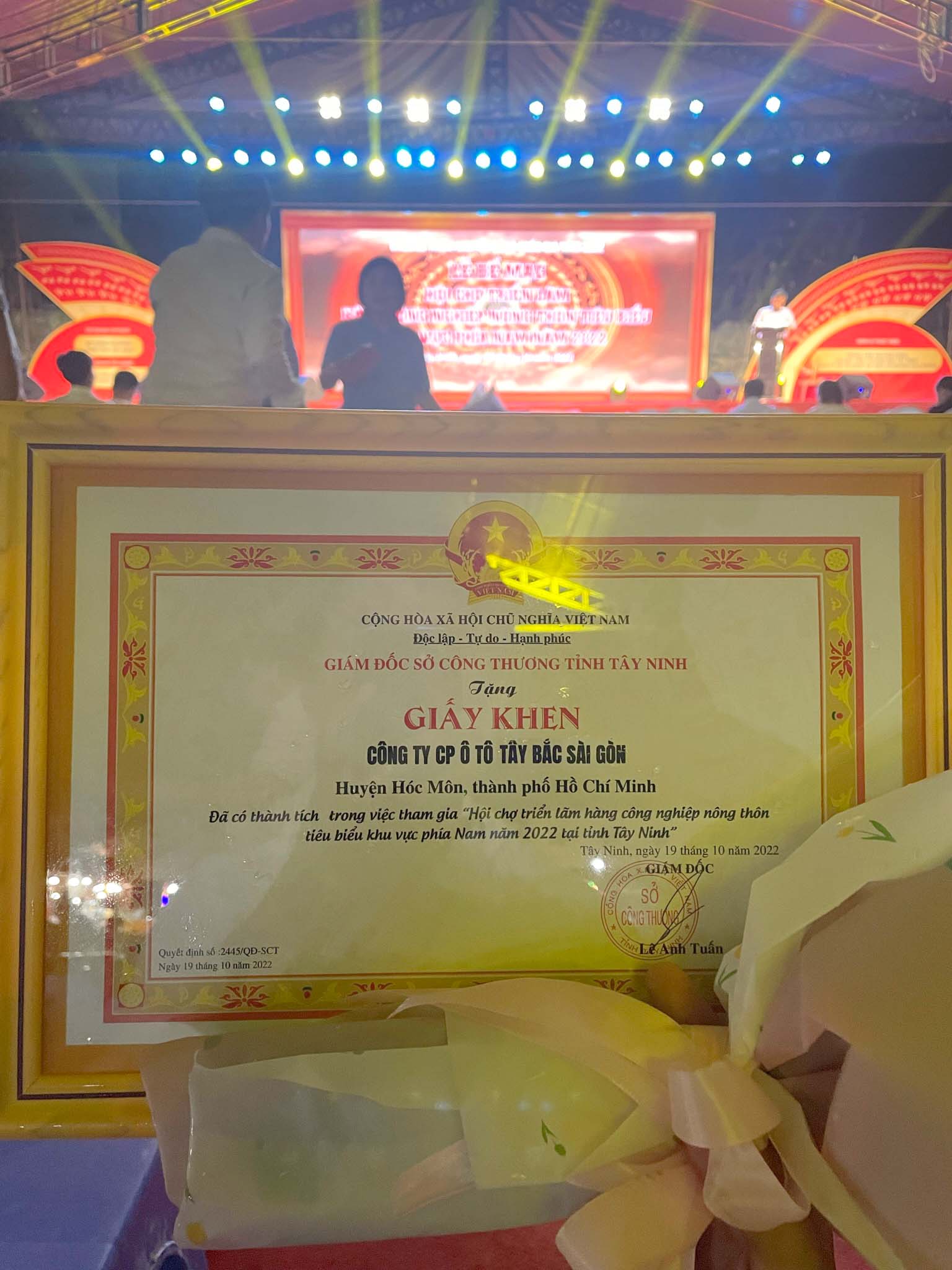 Bằng khen tại Hội chợ