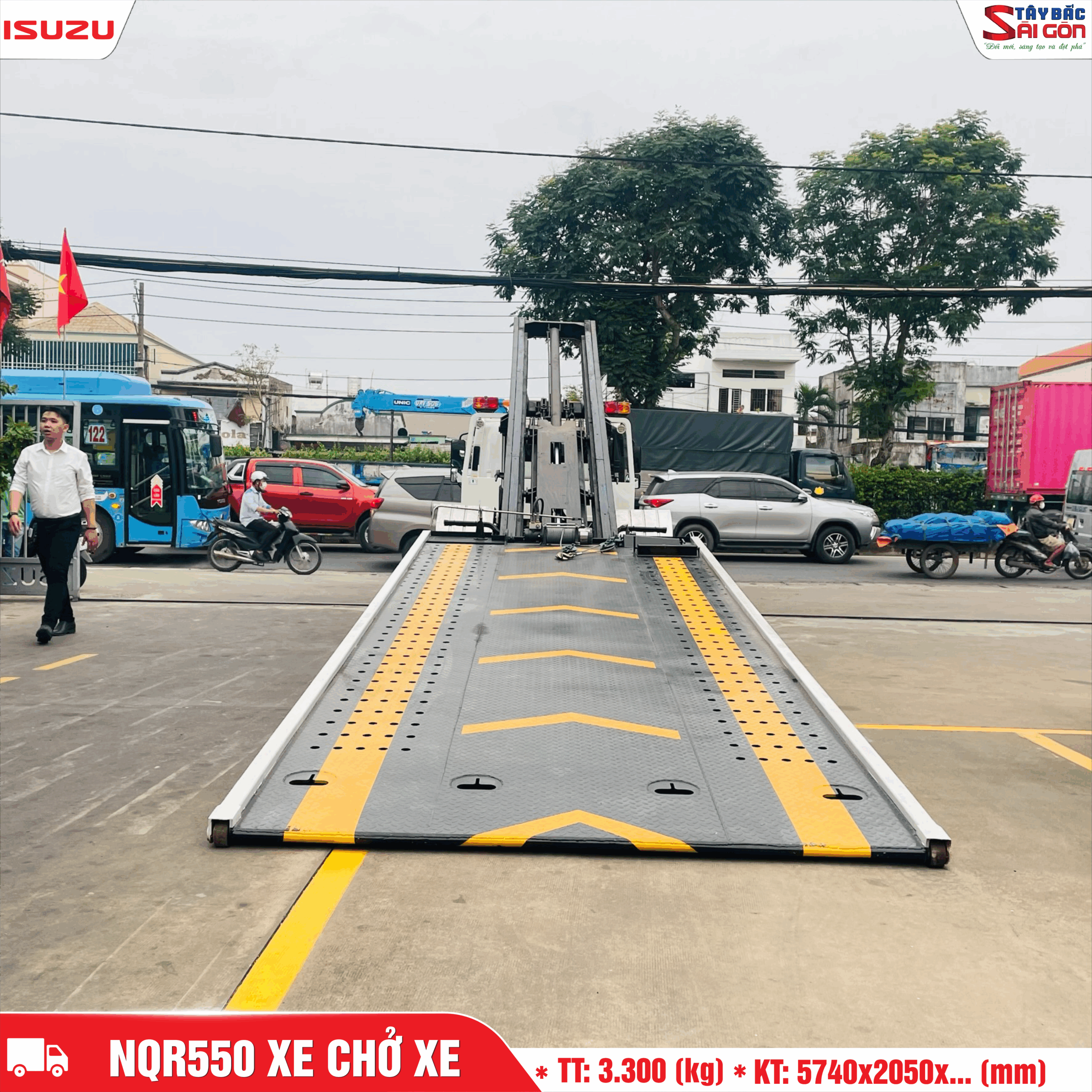 Xe tải ISUZU QKR270 Xe cứu hộ sàn trượt - Xe chở xe