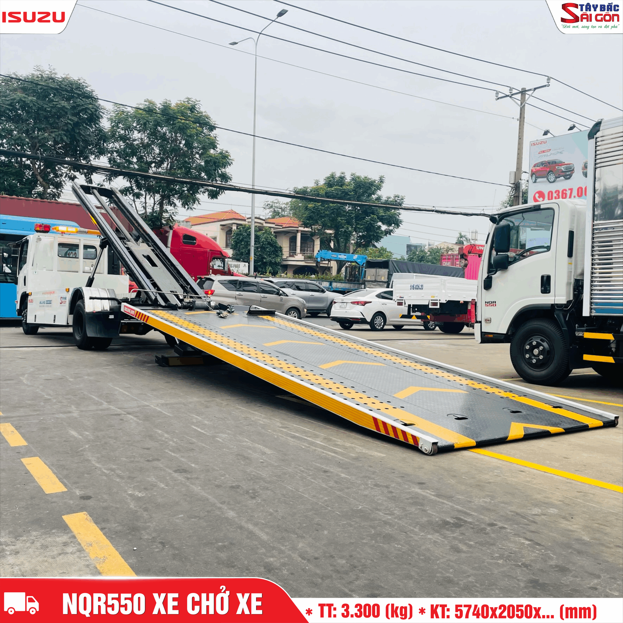 Xe tải ISUZU QKR270 Xe cứu hộ sàn trượt - Xe chở xe