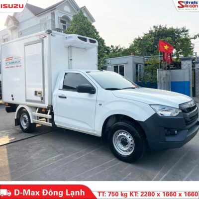 Xe đông lạnh cũ giá rẻ 750KG nền cabin đơn ISUZU D-MAX số sàn