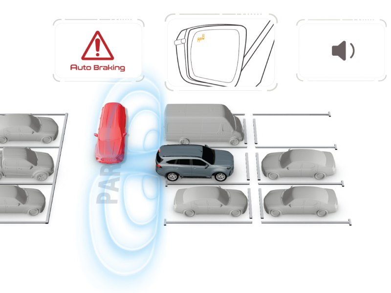 Hệ thống an toàn chủ động trên xe giúp cảnh báo khi lùi