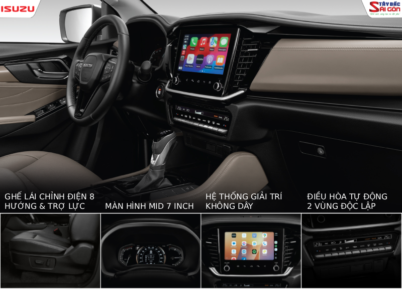 Nội thất ISUZU MU-X PRESTIGE 1.9 4x2 AT 2025