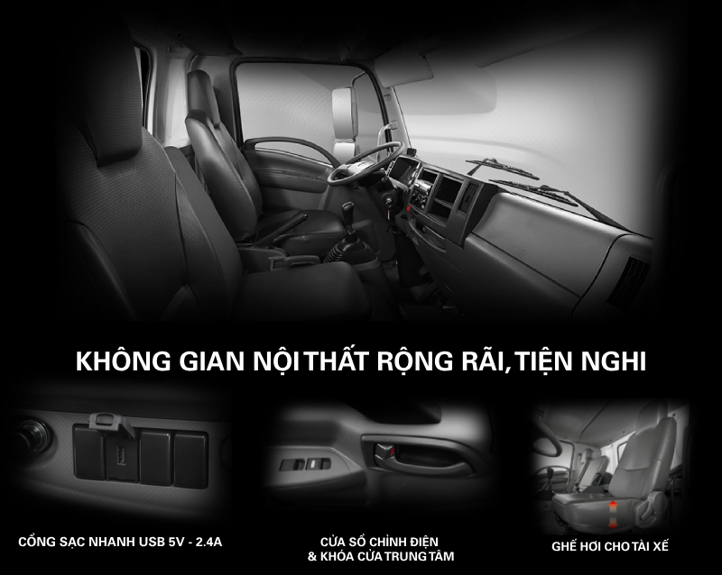 Không gian nội thất xe tải hạng C