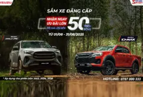 Ưu đãi khủng: ISUZU D-Max và ISUZU mu-X giảm giá lên đến 50 triệu đồng tháng 8/2025