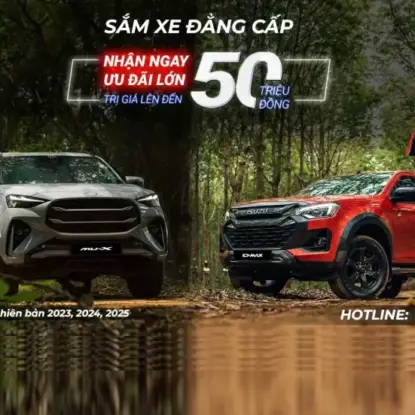 Ưu đãi khủng: ISUZU D-Max và ISUZU mu-X giảm giá lên đến 50 triệu đồng tháng 8-9/2025