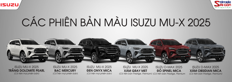 Các phiên bản màu ISUZU MU-X
