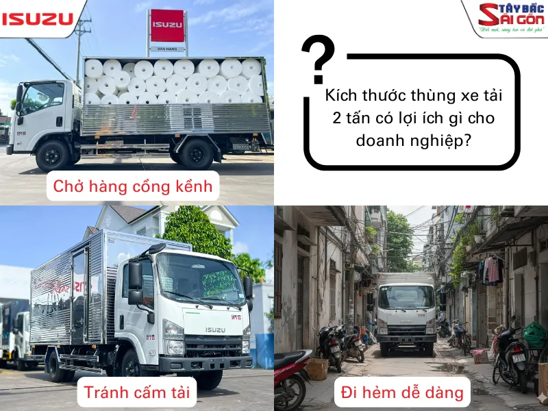 Vì sao doanh nghiệp cần chọn kích thước thùng xe tải 2 tấn đúng chuẩn?