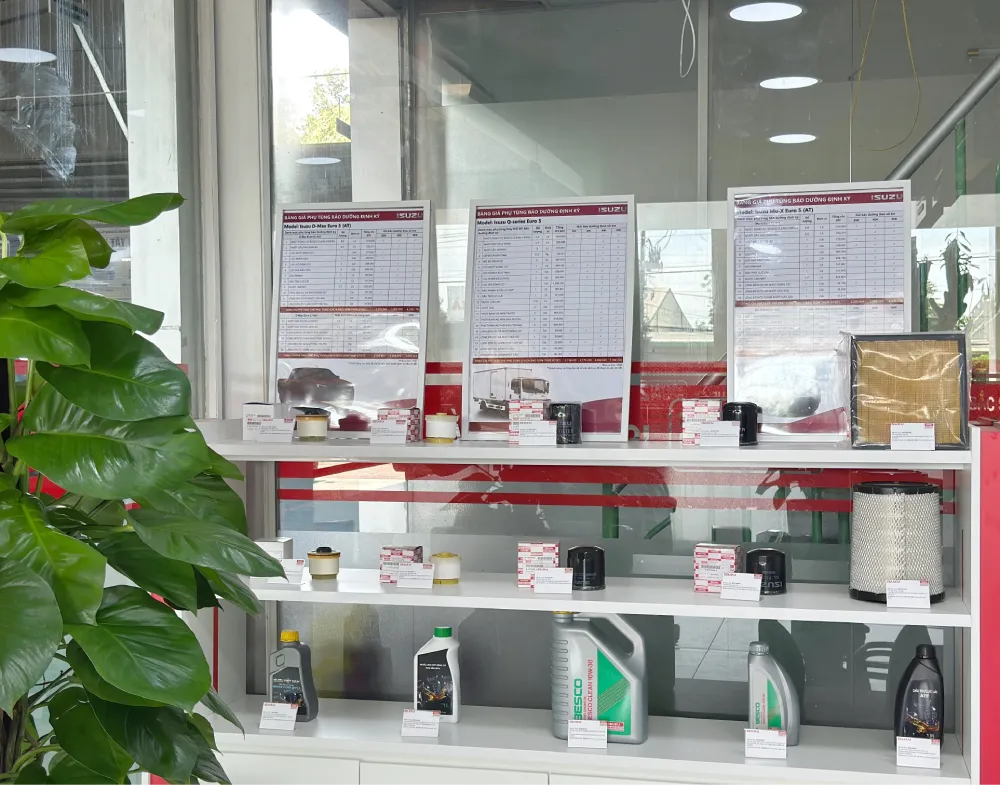 Bảng giá phụ tùng được niêm yết tại ISUZU Bình Phước