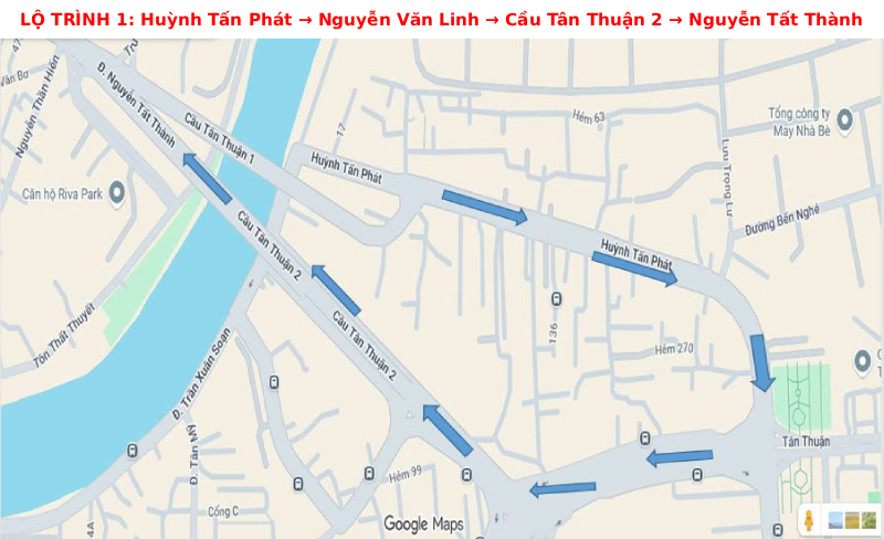 Lộ trình 1 thay thế qua Quận 4