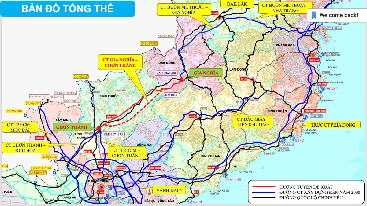 Bản đồ quy hoạch Cao tốc Gia Nghĩa - Chơn Thành, TP.HCM - Chơn Thành
