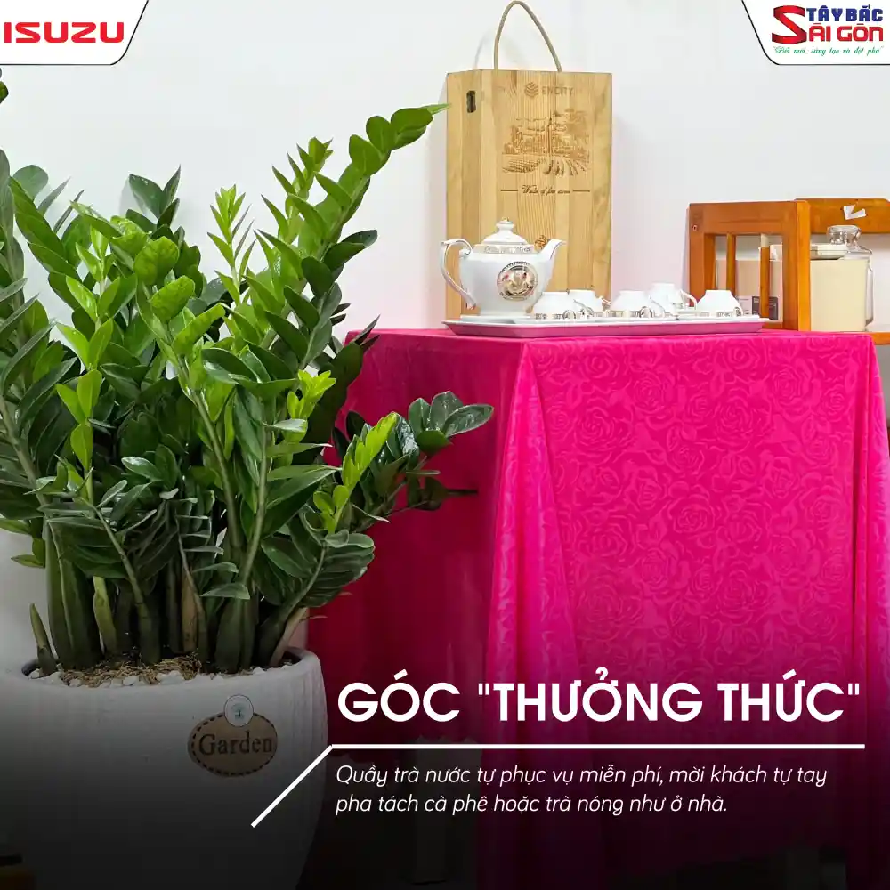 Khu vực ấm trà và cà phê tự phục vụ