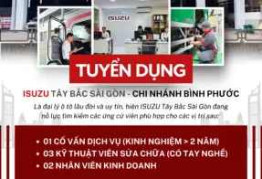 TUYỂN DỤNG ISUZU TÂY BẮC SÀI GÒN – CHI NHÁNH BÌNH PHƯỚC THÁNG 01/2026