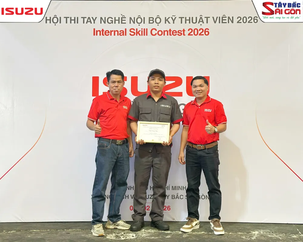Vinh danh những Kỹ thuật viên xuất sắc nhất tại Hội thi tay nghề ISUZU Tây Bắc Sài Gòn 2026