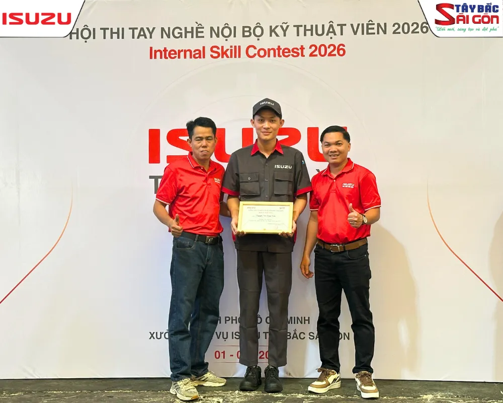 Vinh danh những Kỹ thuật viên xuất sắc nhất tại Hội thi tay nghề ISUZU Tây Bắc Sài Gòn 2026