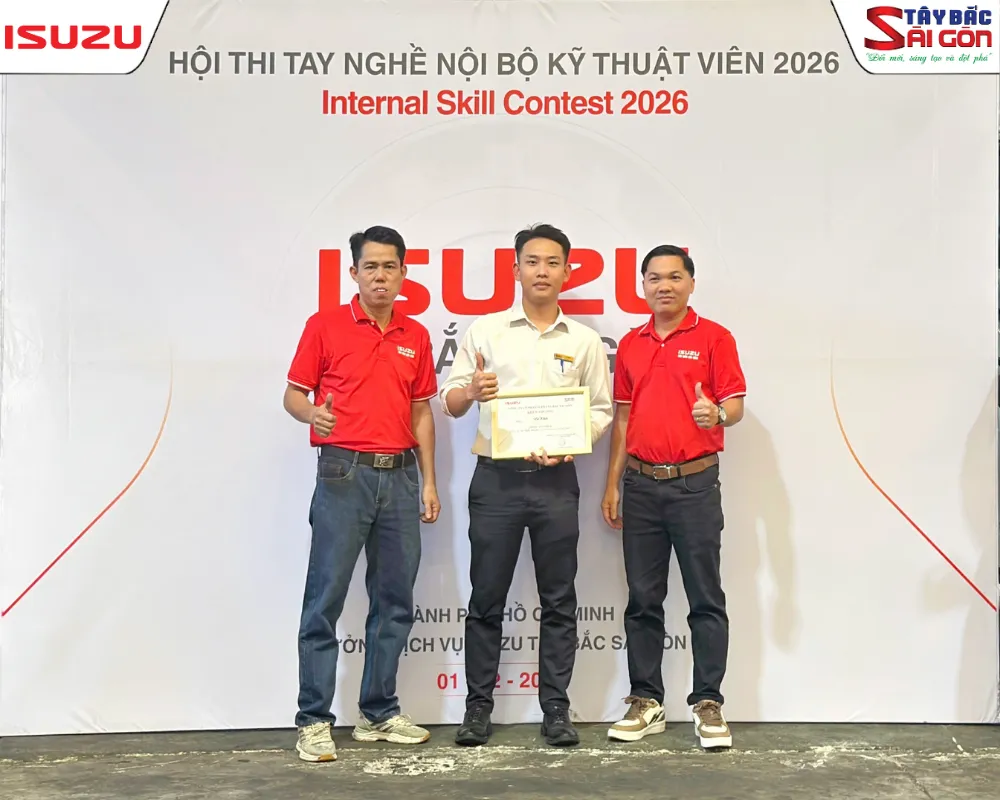 Vinh danh những Kỹ thuật viên xuất sắc nhất tại Hội thi tay nghề ISUZU Tây Bắc Sài Gòn 2026