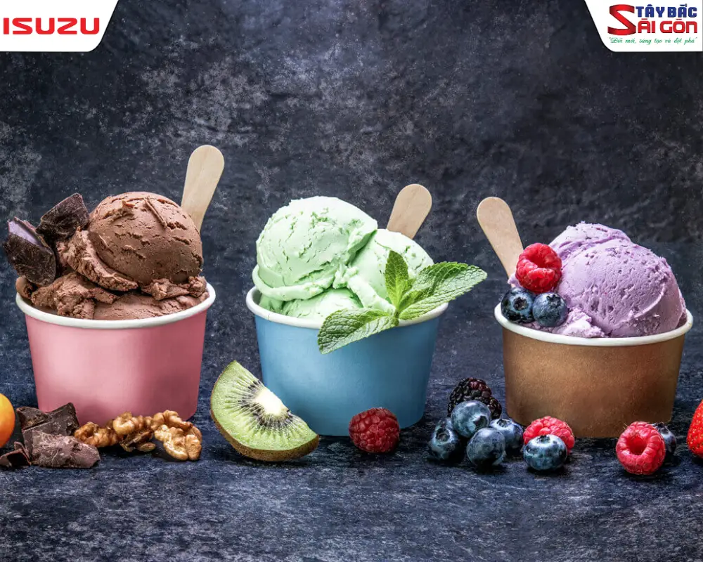 Các loại kem và thực phẩm cấp đông cần bảo quản nhiệt độ âm sâu trong vận tải đông lạnh.