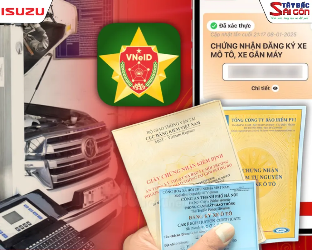 Sử dụng ứng dụng VNeID thay thế giấy tờ bản cứng trong thủ tục đi đăng kiểm xe ô tô