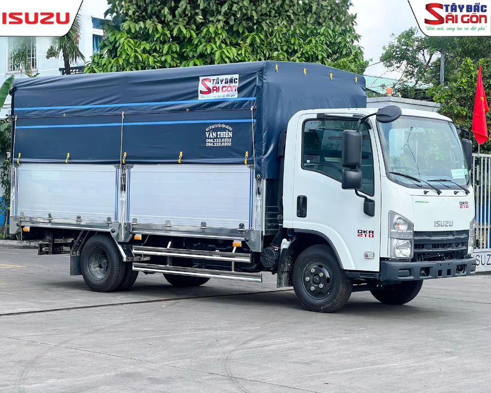 Xe tải Isuzu 2.3 tấn mui bạt thiết kế thùng đúng quy định đăng kiểm xe tải