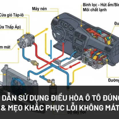 HƯỚNG DẪN SỬ DỤNG ĐIỀU HÒA Ô TÔ ĐÚNG CÁCH & MẸO KHẮC PHỤC LỖI KHÔNG MÁT