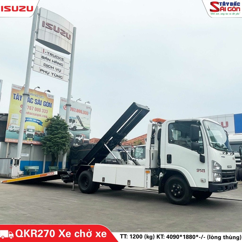 Xe tải ISUZU QKR270 Xe cứu hộ sàn trượt – Xe chở xe
