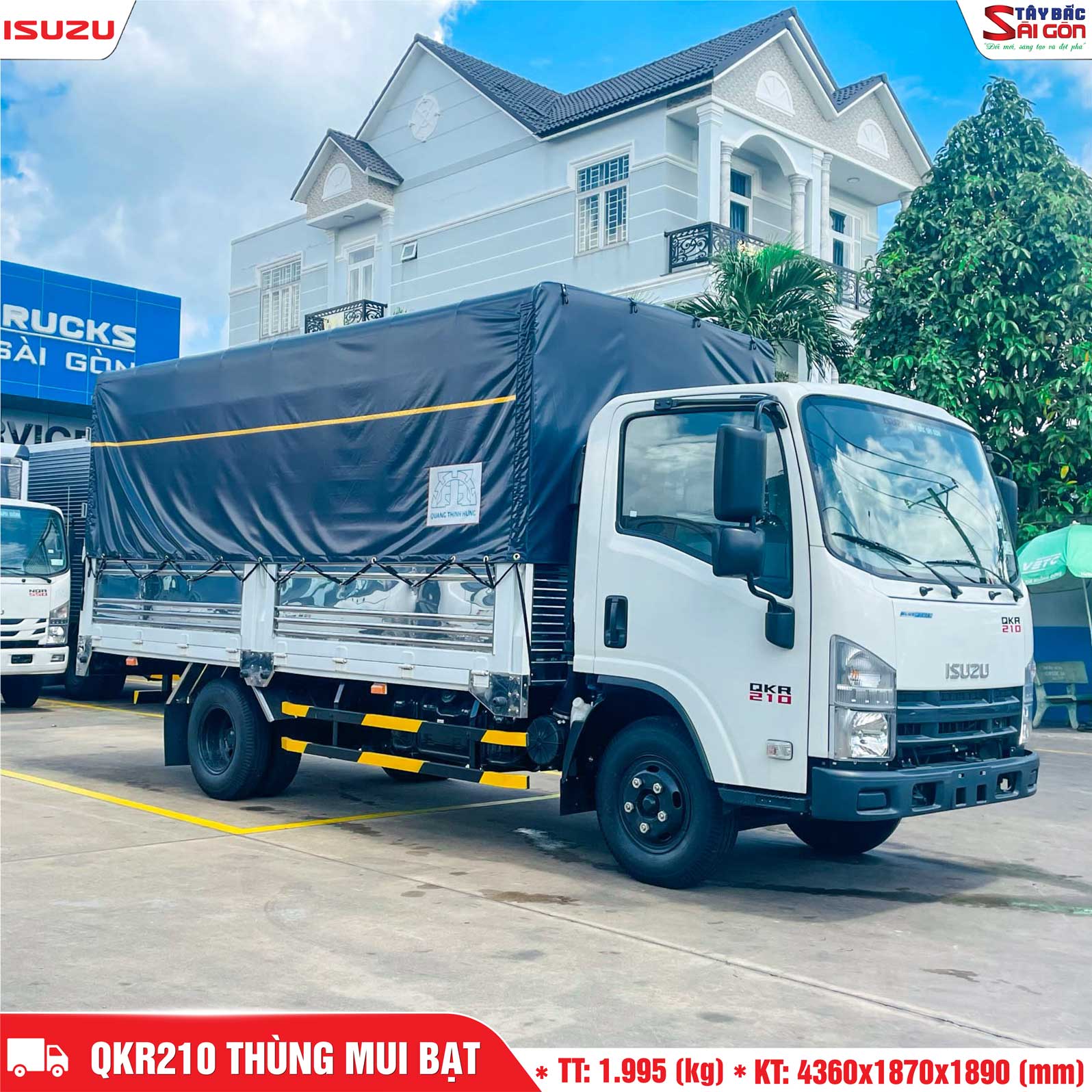 ISUZU QKR210 – Xe tải thùng mui bạt bửng nhôm 1.9 Tấn