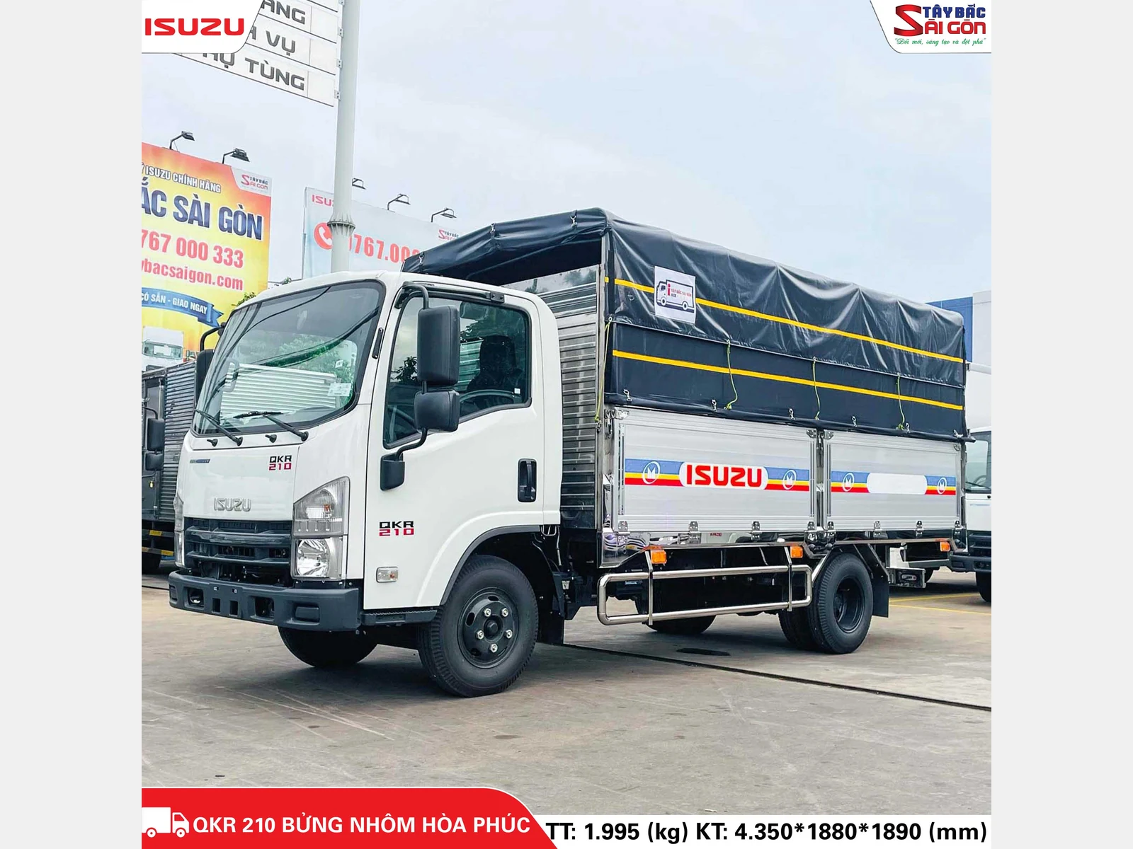 Xe tải mui bạt ISUZU QKR210 2.3 tấn bửng nhôm