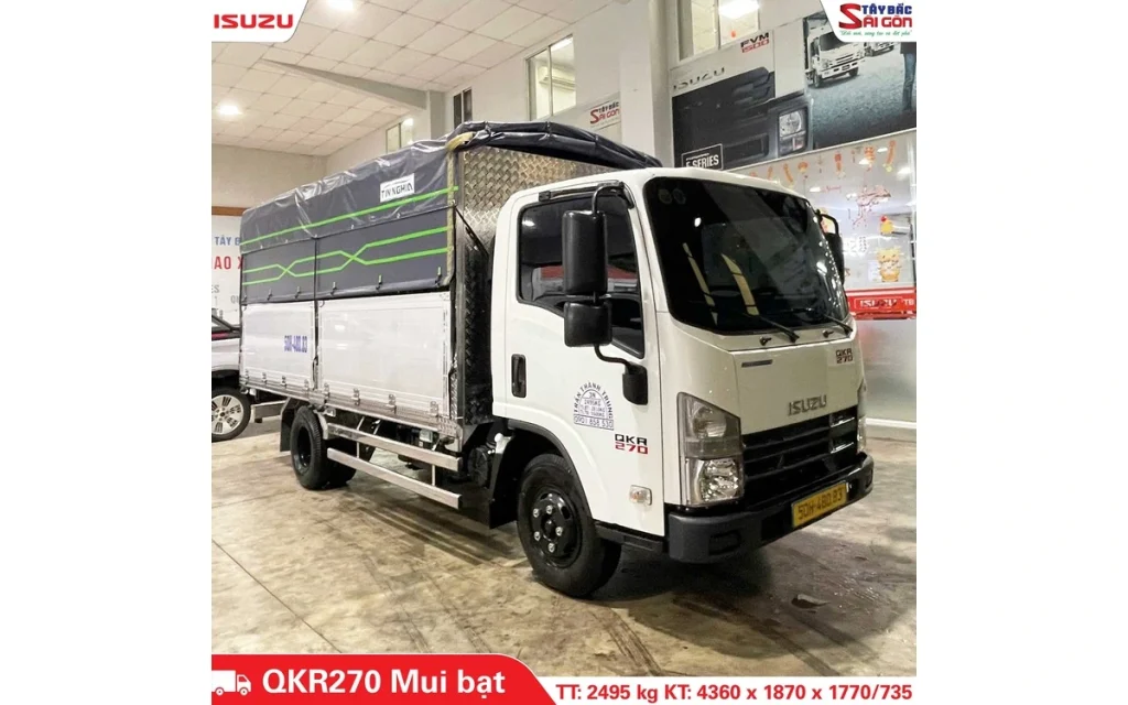 Xe Tải ISUZU QKR270 2.4 Tấn Thùng Mui Bạt Cao Cấp
