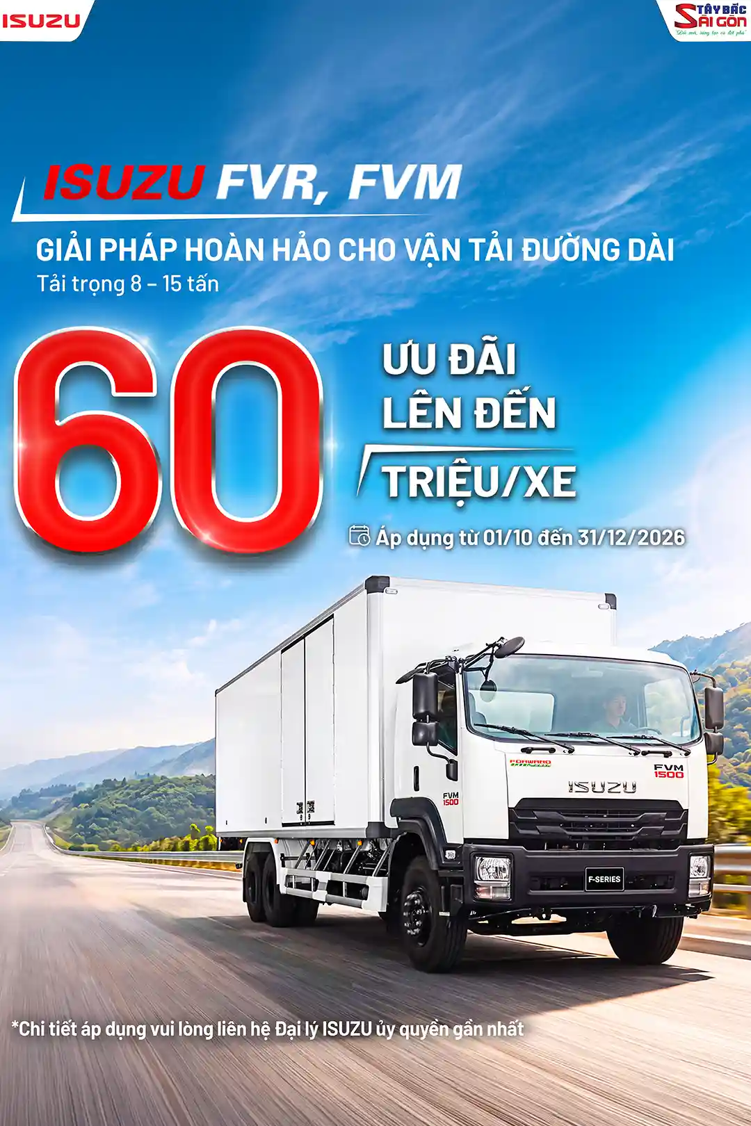 Ưu đãi xe tải ISUZU FVR, FVM