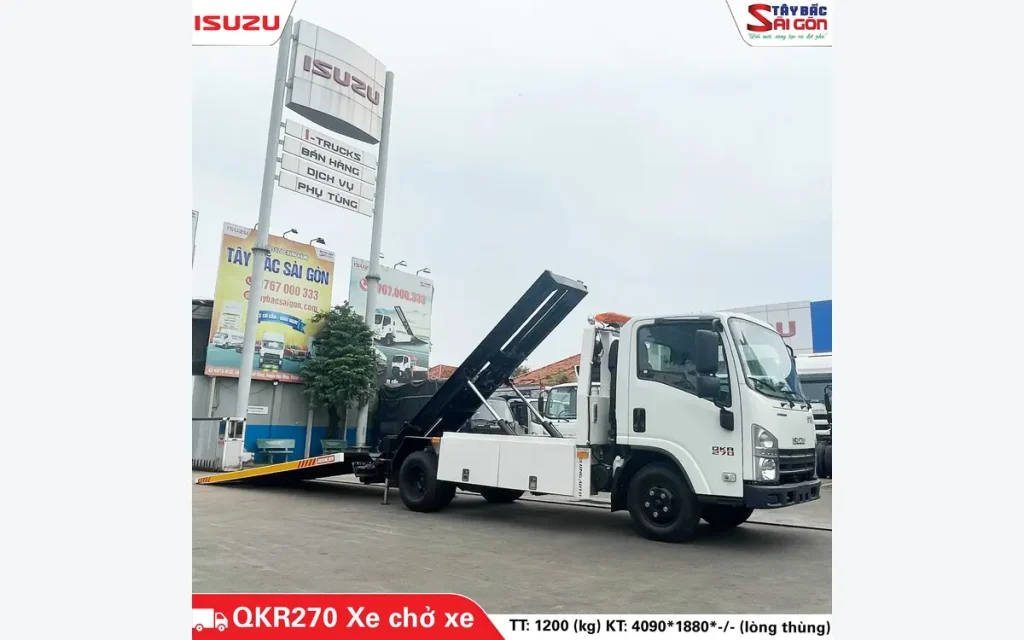 Xe tải ISUZU QKR270 Xe cứu hộ sàn trượt – Xe chở xe